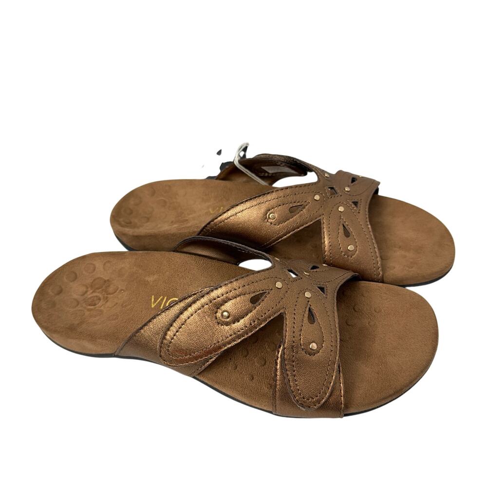 Vionic Sonja Sandals Womens Size 8 Slip On Slide Bronze New